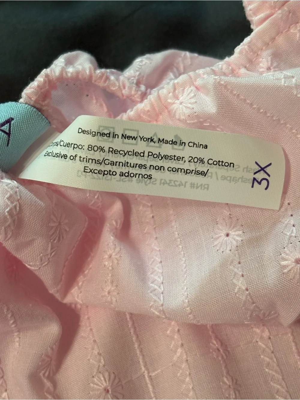 Adore Me Light Pink Eyelet Two-Piece Cotton Pajama Set